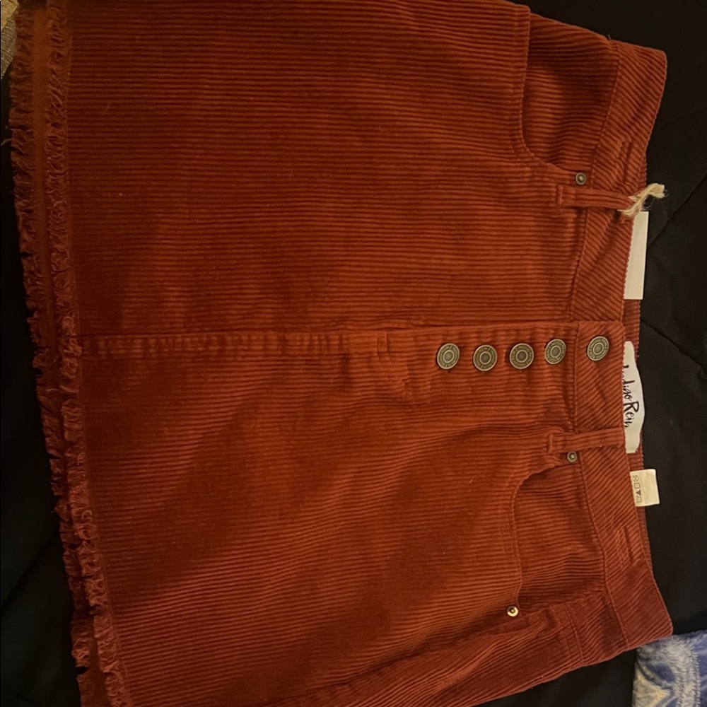 Indigo Rein Rust Corduroy Skirt